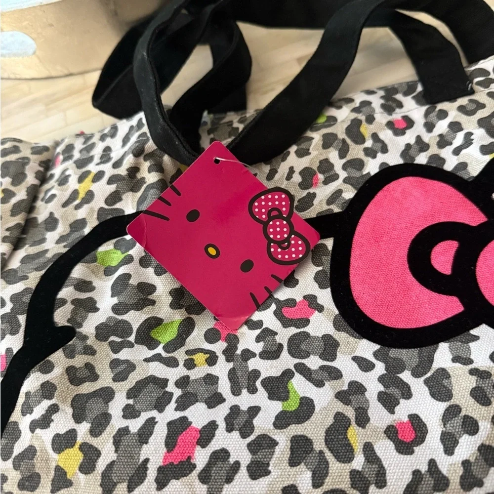 Hello Kitty Leopard Print Kids Bag - Pink and Black